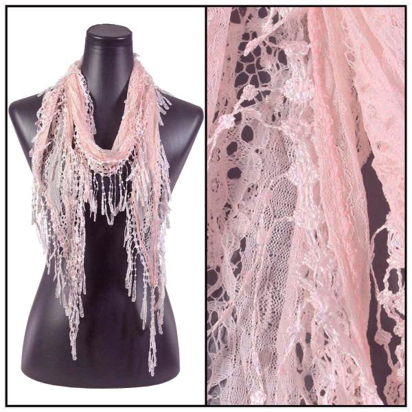 wholesale 7776 - Victorian Lace Confetti Oblong Scarves 7776 - Light Pink - 