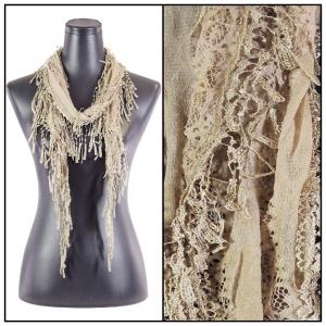 7776 - Victorian Lace Confetti Oblong Scarves 7776 - Beige  - 