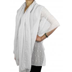 Shawls - Cotton/Lace Solids ACS07 White - 