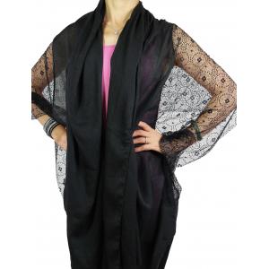 Shawls - Cotton/Lace Solids ACS07 Black - 