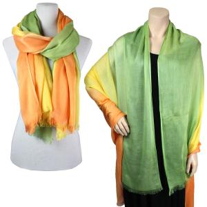 Cotton Feel Shawls  Ombre 979 - Yellow-Green - 