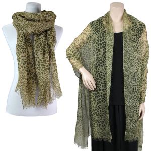 Cotton Feel Shawls  Giraffe Print 1277 - Olive - 