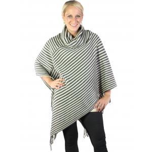 Wholesale Poncho - Cowl Neck Striped 8120 Grey  - 