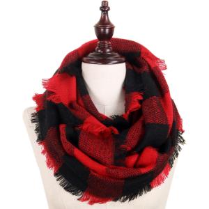 2532 - Infinity Scarves - Woven Plaid  8628 Red/Black<br>
Buffalo Plaid Infinity - 