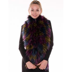 2592 -  Faux Fur Multi-Colored Collar Multi Color - 