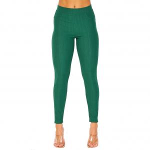 Denim Leggings - Ankle Length w/ Back Pockets J04 Hunter Green Denim Leggings - Ankle Length J04 - 4-12