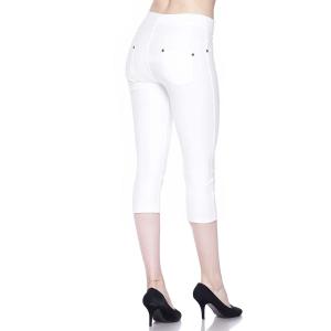 Denim Leggings - Capri Length w/ Back Pockets J04 White Denim Leggings - Capri Length J04 - 4-12