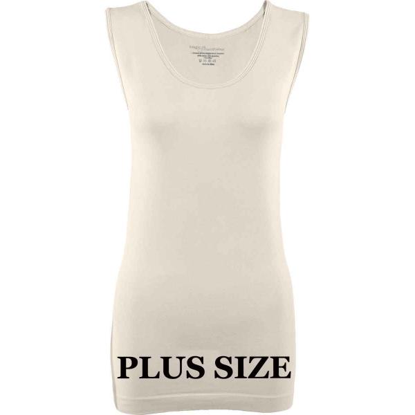 Wholesale 2441  - Magic Tummy Control SmoothWear Capris  Ivory  Plus - Slimming Plus Size Fits (L-2X) 