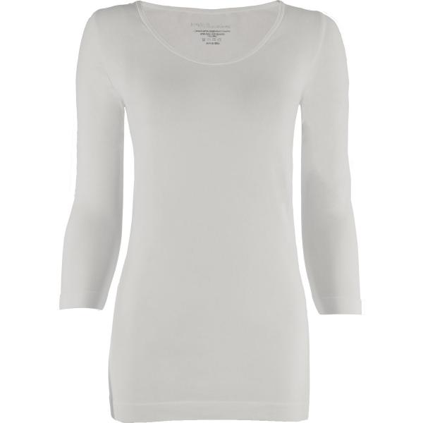 Wholesale 2820 - Magic SmoothWear 3/4 & Long Sleeve White - 3/4 Sleeve One Size Fit
