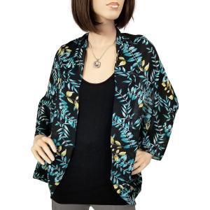 8926 - Botanical Print Chiffon Kimonos 8926 Botanical Print - Black - 