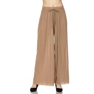 902G - Georgette Pleated Pants Ankle Length - Mocha w/ Drawstring MB - One Size Fits All