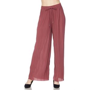 902G - Georgette Pleated Pants Ankle Length - Mulberry w/ Drawstring  - One Size Fits All