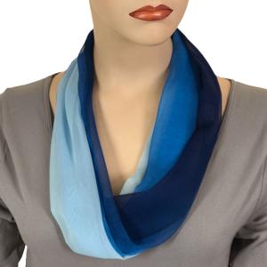 2901 - Magnetic Clasp Silky Dress Scarves #106 Blues (Tri-Color) (Silver Magnet) - 