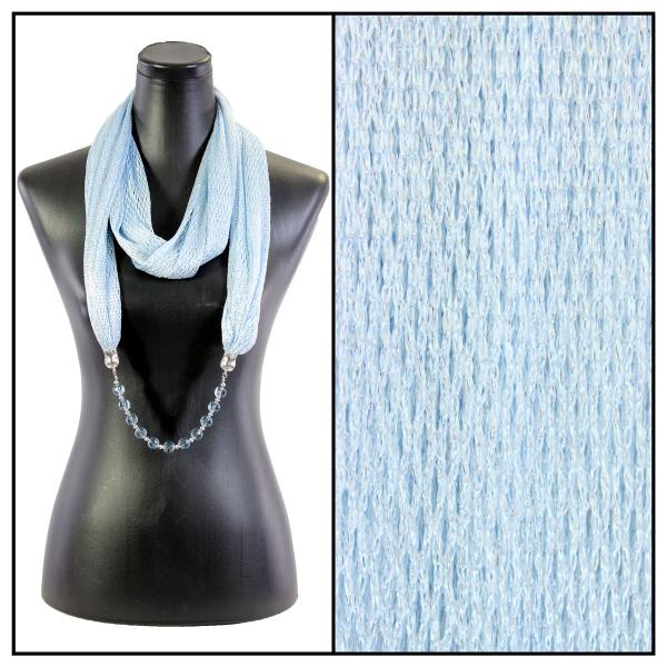 Wholesale 2904 - Metallic Jewelry Scarves Fishnet - Light Blue (#24) - 