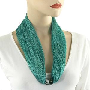 2905 - Magnetic Clasp Metallic Scarves Fishnet - Teal (#8) - 