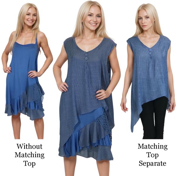 wholesale 2920 -Summer Dress/Tunic Set 88609 Blue - 