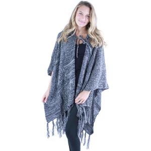 Ruana Capes - Knit Hoodie 9146 Black Ruana Capes - Knit Hoodie 9146 - 