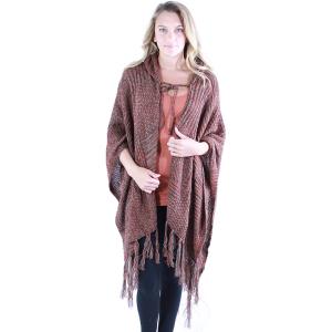 Ruana Capes - Knit Hoodie 9146 Rust Ruana Capes - Knit Hoodie 9146  - 