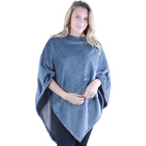 Winter Ponchos - Faux Fur Designs 2970 Faux Fur Texture 9157 - Grey - 