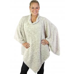 Winter Ponchos - Faux Fur Designs 2970 Rippled Faux Fur 8660 - Beige - 