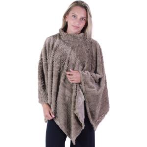 Winter Ponchos - Faux Fur Designs 2970 Rippled Faux Fur 8660 - Taupe - 