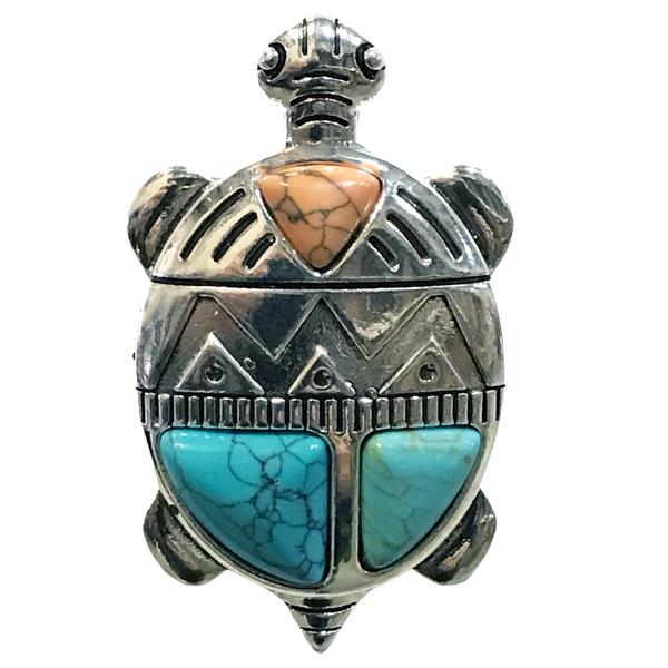 Wholesale2997 - Artful Design Magnetic Brooches-001 Stone Turtle
