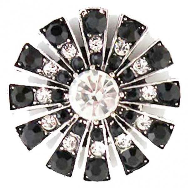 2997 - Artful Design Magnetic Brooches 408CLBK - Starburst<br>Clear-Black MB - 1.25