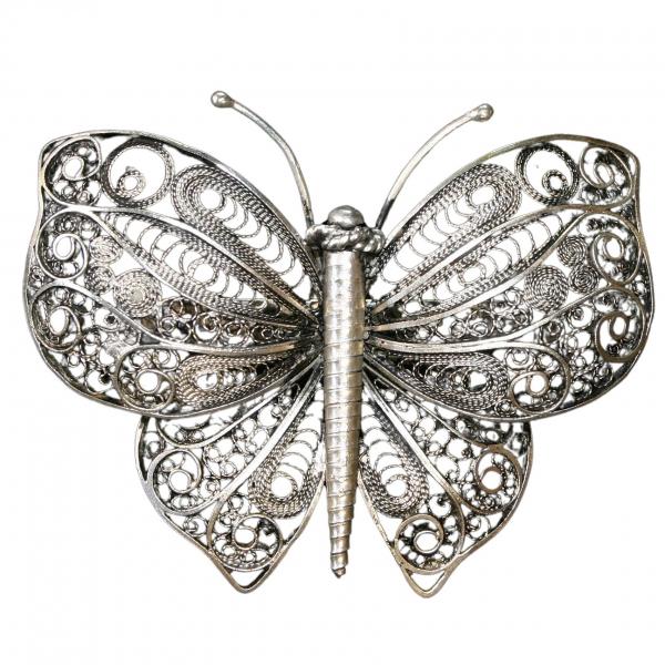 wholesale 2997 - Artful Design Magnetic Brooches 017 Silver Filigree Butterfly - 2