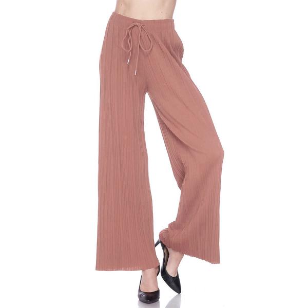 Wholesale 902T - Pleated (No Hem) Twill Pants Mauve Curvy - One Size Fits L-1X