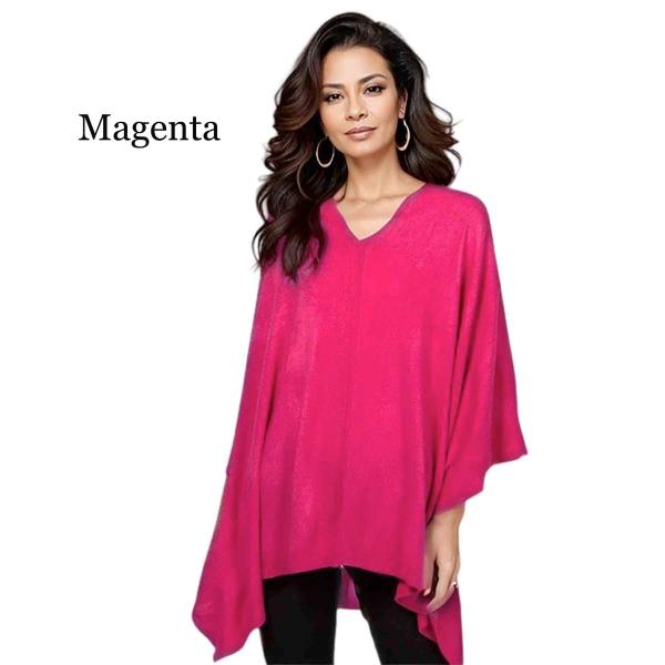 wholesale 8672 - Cashmere Feel Ponchos  Magenta - One Size Fits Most
