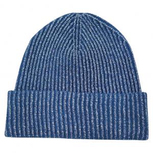 3114 - Winter Knit Hats 1094 - Blue<br>
Metallic Ribbed Beanie - One Size Fits Most