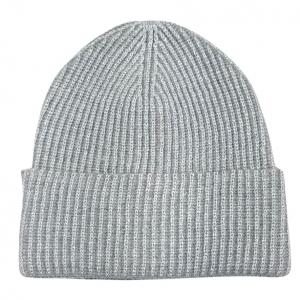 Wholesale 3114 - Winter Knit Hats 1094 - Light Grey<br>
Metallic Ribbed Beanie - One Size Fits Most