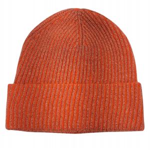 Wholesale 3114 - Winter Knit Hats 1094 - Rust<br>
Metallic Ribbed Beanie - One Size Fits Most