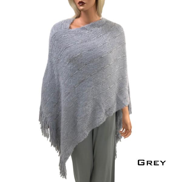 wholesale 9467 - Eyelash Knit Ponchos Grey Eyelash Knit Poncho 9467 - 