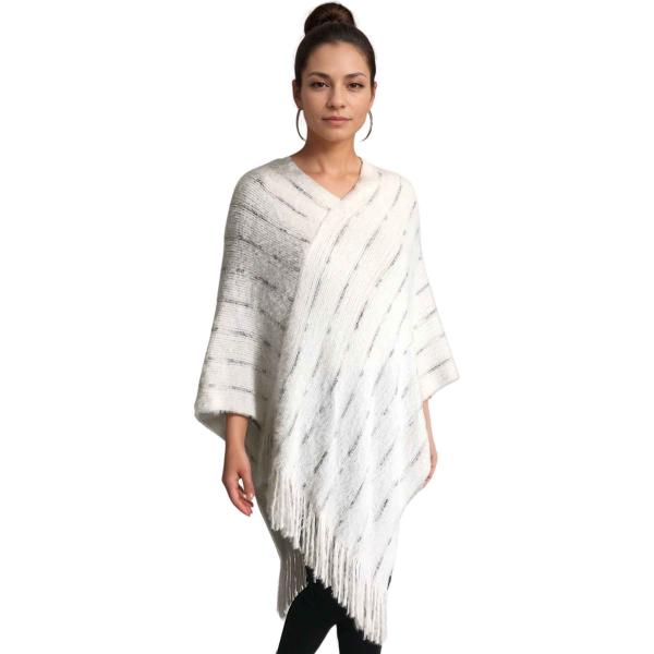 9467 - Eyelash Knit Ponchos Ivory Eyelash Knit Poncho 9467 - 