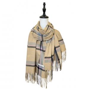 3156 - Plaid Oblong Scarves/Shawls  3156 -  Camel/Rose Multi - 22