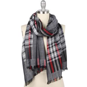 9525 - Plaid Scarves 9525 - Black<br>
Plaid Scarf - 