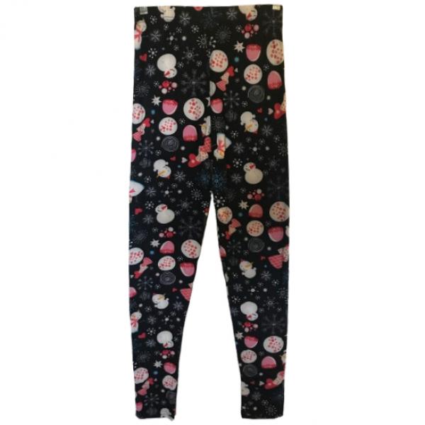 Christmas Print Brushed Fiber Leggings 7683 J329P - Brushed Fiber Leggings - Ankle Length Prints - Curvy Size Fits (L-2X)