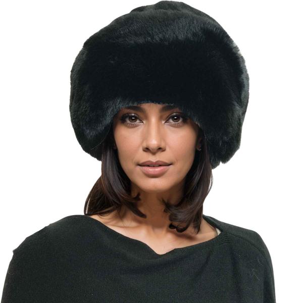 3201 - Faux Rabbit Cossack Hats Black<br>
Faux Rabbit Cossack Hat
 - One Size Fits Most