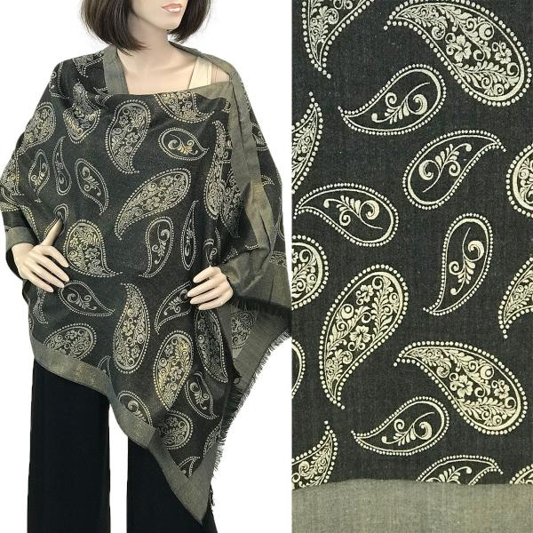 Poncho - Paisley w/ Lurex Sparkle 1C80 Black - 