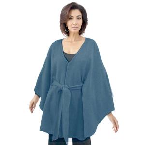 Wholesale LC15 - Capes - Luxury Wool Feel / Belted  LC15 Teal Blue<br> Belted Cape  - 