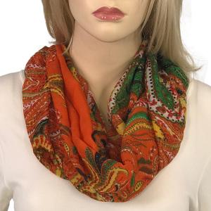 3278 - Magnetic Clasp Scarves (Gypsy Prints) #07 Large Paisley Orange - 