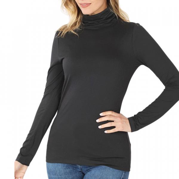 Wholesalebrushed Fiber Ruched Turtleneck Long Sleeve 2055