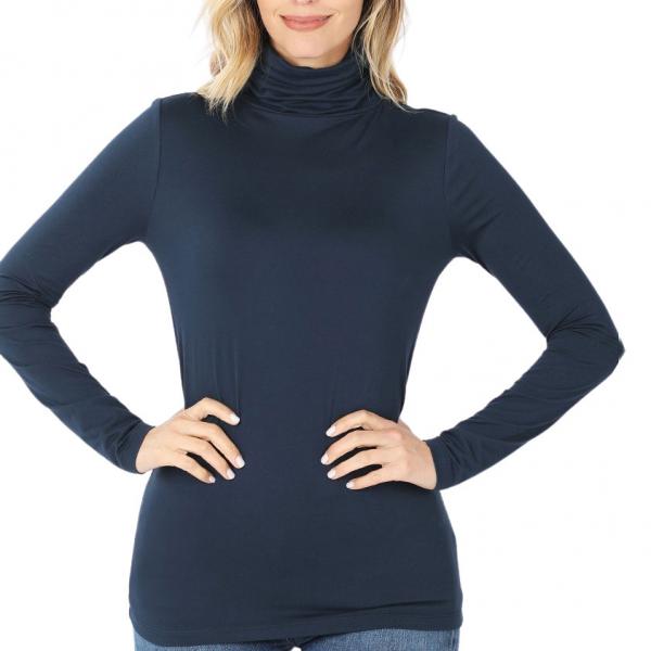 Brushed Fiber - Ruched Turtleneck Long Sleeve 2055 Midnight Navy Ruched Turtleneck Long Sleeve 2055 - X-Large