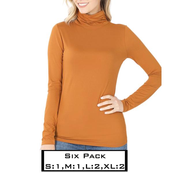 Wholesale Brushed Fiber Ruched Turtleneck Long Sleeve 2055