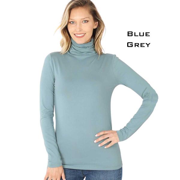 Brushed Fiber - Ruched Turtleneck Long Sleeve 2055 BLUE GREY Ruched Turtleneck Long Sleeve 2055 - X-Large