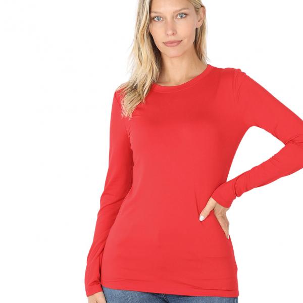 wholesale 2053 - Round Neck Long Sleeve Tops RUBY Brushed Fiber - Round Neck Long Sleeve 2053 - Small