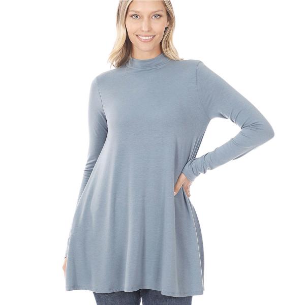 Wholesale 1641 - Mock Turtleneck Tunic CEMENT Mock Turtleneck - Long Sleeve with Pockets 1641 	 - Medium