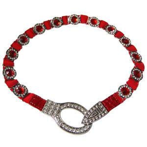 1225 - Christmas Ideas  Crystal Stretch Belts - L6061 Red - One Size Fits Most