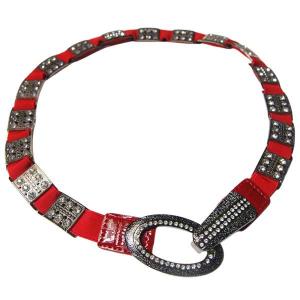 1225 - Christmas Ideas  Crystal Stretch Belts - L6051 Red - One Size Fits Most